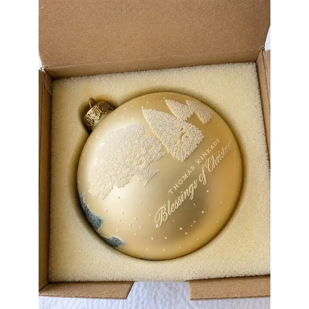 2 Thomas Kinkade Blessings Christmas glass ball typically part the Brushworks